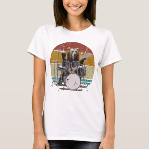 Beer Drummer die drums speelt Vrouwen T-Shirt
