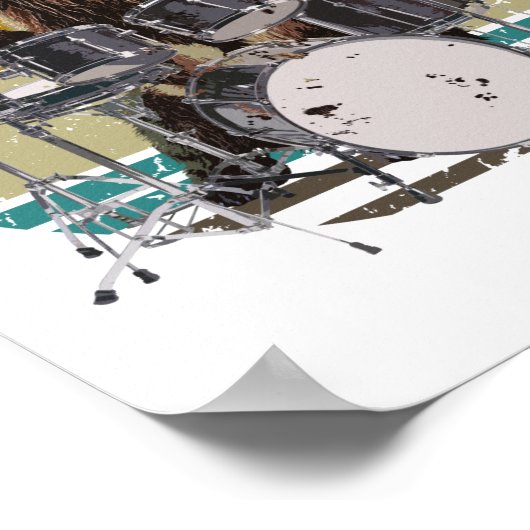 Beer Drummer die het Poster van Drums (Hoek)