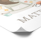 Beer drummer en paard. Baby jongen monogram Kweker Poster (Hoek)