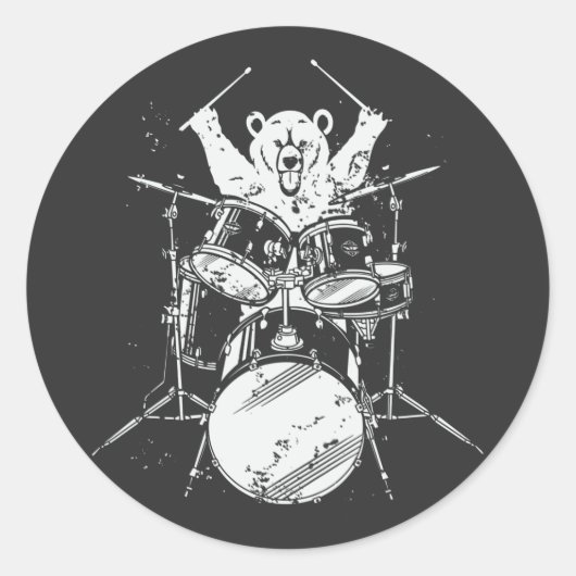 Beer Drummer-speldrums Ronde Sticker (Voorkant)