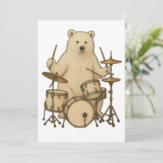 Beer drums drummen kaart (Staand voorkant)