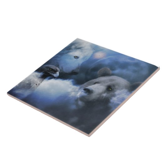 Beer, Eagle en Wolf Art Tegel Tegeltje (Zijkant)