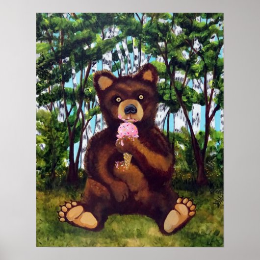 Beer Eating Ice Cream Fine Art-Poster Poster (Voorkant)
