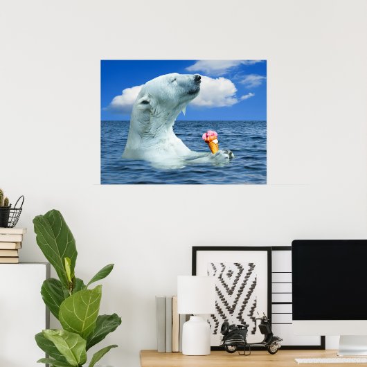 Beer Eating Ice Cream Poster (Thuiskantoor)