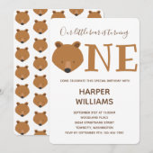 Beer Eén Dier Baby 1e Verjaardag Kaart (Voorkant / Achterkant)