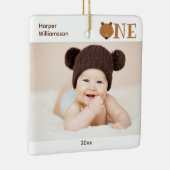 Beer Een eerste verjaardag Baby Foto Keramisch Ornament (Rechts)