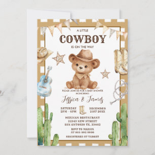 Beer Een Kleine Cowboy Is Op Komst Baby shower Kaart