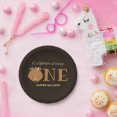 Beer één kweekdier eerste geboorte papieren bordje (Feest)