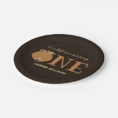 Beer één kweekdier eerste geboorte papieren bordje (Gekanteld)