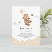 Beer eerste uitnodiging voor foto's van honing (Staand voorkant)