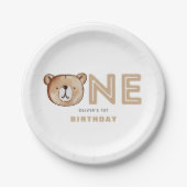 Beer Eerste Verjaardag Borden Papieren Bordje (Voorkant)