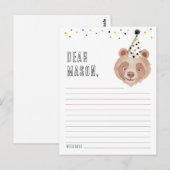 Beer eerste verjaardag Capsule Kaart - Teddy Bear (Voorkant / Achterkant)