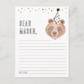 Beer eerste verjaardag Capsule Kaart - Teddy Bear (Voorkant)