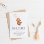 Beer Eerste verjaardag Uitnodiging Oranje ballon<br><div class="desc">Een lief beer met een oranje ballon,  perfect voor je teddybeer's picknick party! U kunt aantal 1 in de ballon in om het even welk aantal veranderen,  en alle andere tekst uitgeven,  of het aantal verwijderen als u verkiest. U kunt de kleur van de ballon ook veranderen.</div>