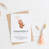 Beer Eerste verjaardag Uitnodiging Oranje ballon