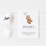 Beer Eerste verjaardag Uitnodiging Paarse ballon<br><div class="desc">Een lief beer met een paarse ballon,  perfect voor je teddybeer's picknick feest! U kunt aantal 1 in de ballon in om het even welk aantal veranderen,  en alle andere tekst uitgeven,  of het aantal verwijderen als u verkiest. U kunt de kleur van de ballon ook veranderen.</div>
