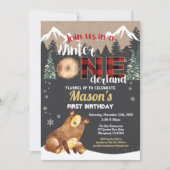 Beer eerste verjaardag winter nederland rood flann kaart (Voorkant)