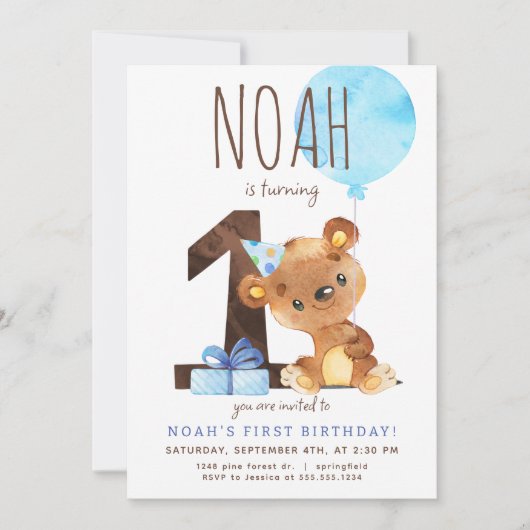 Beer eerste verjaardagsuitnodiging kaart (Voorkant)