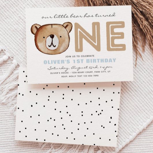 Beer eerste verjaardagsuitnodigingen kaart