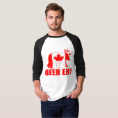 BEER EH?  Funny Beer Deer Canadian Flag T-shirt (Voorkant volledig)