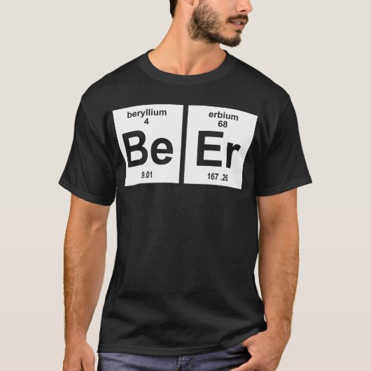 BEER ELEMENTEN GEEKY FUNNY SCIENCE PRINTED SCIENCE T-SHIRT (Voorkant)