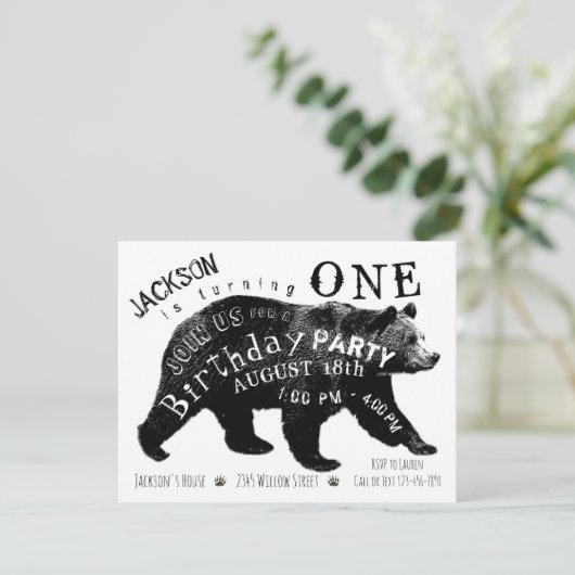 Beer elk nummer verjaardagsfeestuitnodigingen kaart (Staand voorkant)