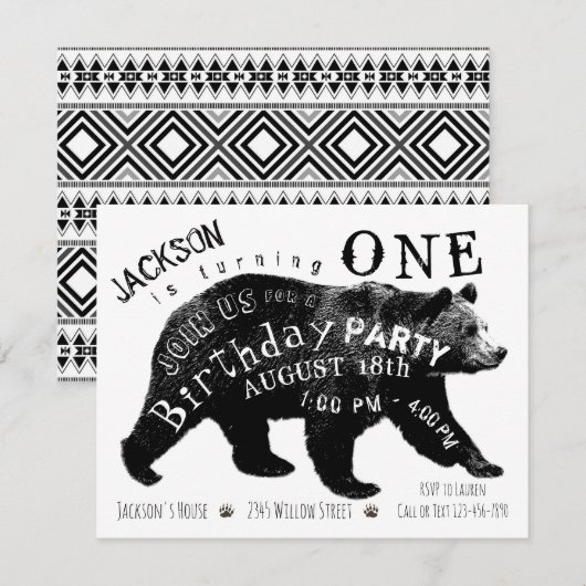 Beer elk nummer verjaardagsfeestuitnodigingen kaart (Voorkant / Achterkant)