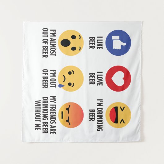 Beer Emojis Wandkleed (Voorkant (horizontaal))