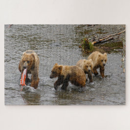 Beer en 3 welpen, Brooks Herfsten Alaska Legpuzzel