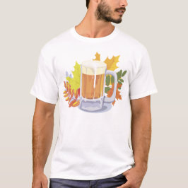 Beer en Autumn Leaves Oktoberfest T-shirt