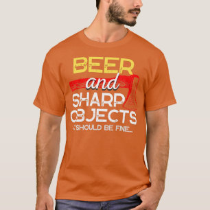 Beer en Ax Throwing Funny T-shirt