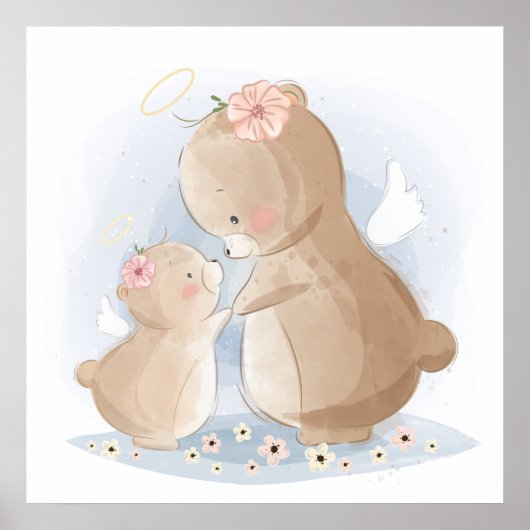 Beer en baby poster (Voorkant)