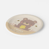 Beer en Baby shower bijen (Cute Woodland) Papieren Bordje (Gekanteld)