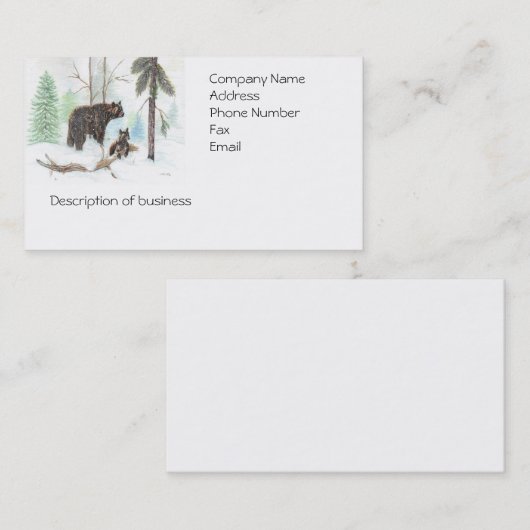 Beer en Baby Visitekaartje (Voorkant / Achterkant)