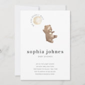 Beer en ballon Eenvoudig modern Baby shower Kaart (Voorkant)