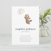 Beer en ballon Eenvoudig modern Baby shower Kaart (Staand voorkant)