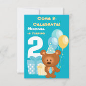 Beer en ballonnen 2e verjaardag kaart (Voorkant)