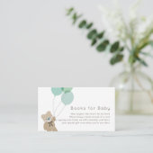 Beer en ballonnen Aanvraag van Baby shower Mint. Informatiekaartje (Staand voorkant)