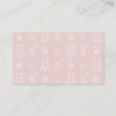 Beer en ballonnen Roze Baby shower Book Request Informatiekaartje (Achterkant)