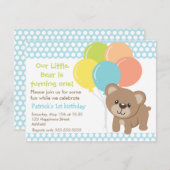 Beer en ballonnen uitnodiging van de Birthday Part (Voorkant / Achterkant)