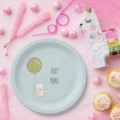 Beer en ballonpapier Bord - Blauw (Feest)