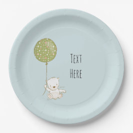 Beer en ballonpapier Bord - Blauw