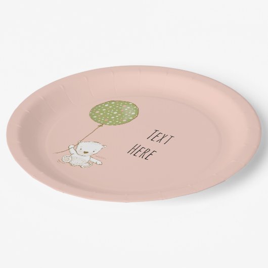 Beer en ballonpapier Bord - perzik (Gekanteld)