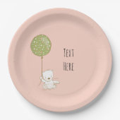 Beer en ballonpapier Bord - perzik (Voorkant)