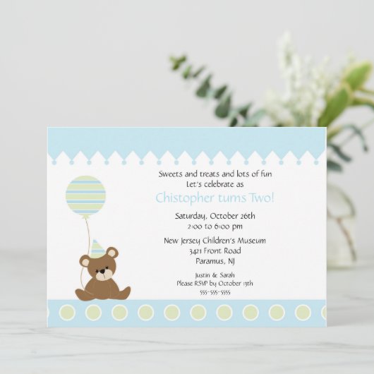 Beer en ballonvaarding op zaterdag uitnodiging (Staand voorkant)