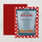 Beer- en BBQ-partij Kaart (Voorkant / Achterkant)