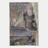 Beer en beugel in Yellowstone Kitchen Towel Theedoek (Verticaal)