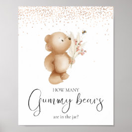 Beer en bijen | Hoeveel? Baby shower game Poster