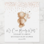 Beer en bijen | We kunnen wachten! Baby Shower Wijn Etiket (Enkel label)