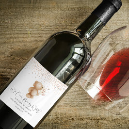 Beer en bijen | We kunnen wachten! Baby Shower Wijn Etiket